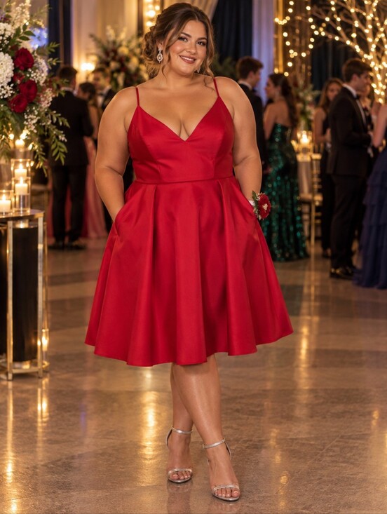 David's Bridal Dresses & Skirts - David's Bridal, red fit and Flare formal dress Homecoming Dress  Pockets Plus